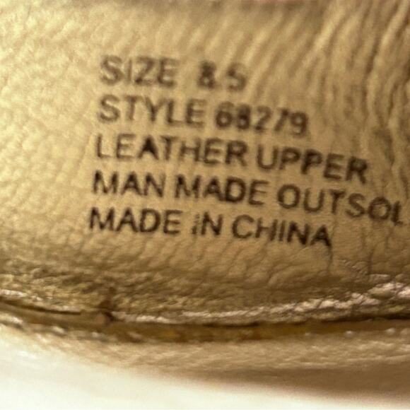 Lilly Pulitzer Kristin Leather Wedge Gold Peep Toe    Preppy Shoes Size 8.5 - Picture 11 of 16